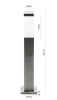 LLF-65CM | Standing garden lamp, square post for E27 bulb | Power supply 230V, stainless steel | stainless steel, 65cm