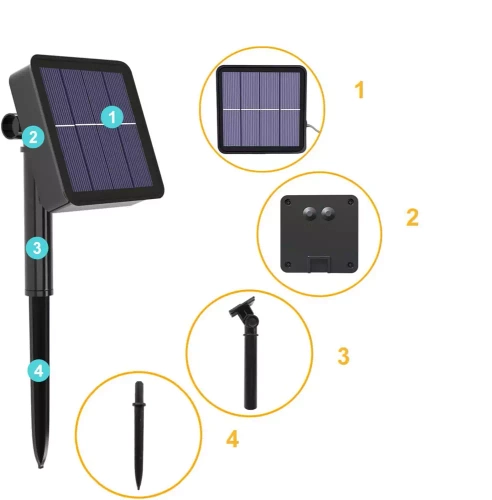 FLD-200LED-WW | Solarslinger, aangedreven tuinlamp | 200 LED's, 20m | warm wit