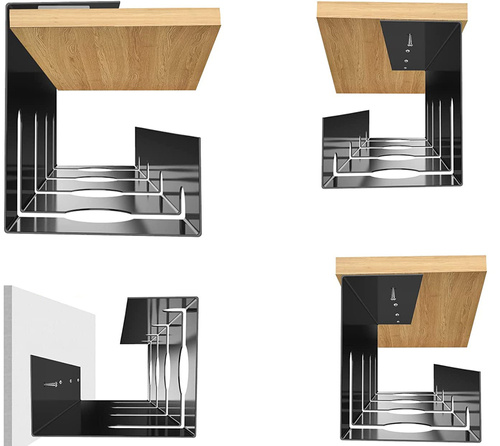 CWT-O2 | Organizador de cabos embaixo da mesa 40 cm | Cesto, guia, alça | Preto