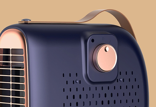 JM-115 | Retro elektrické topení, mini ventilátorové topení, farelka | 2 rychlosti | 500W | Modrý