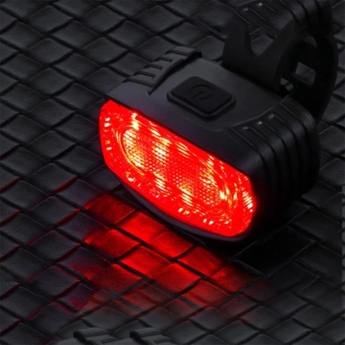 Conjunto de luzes LED USB para bicicleta – Frontal branca + Traseira vermelha | Luzes potentes para bicicleta | com bateria | BK-L8005