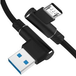 AM30 | Micro-USB 1M | Schuine USB-telefoonoplaadkabel | Snel opladen 3.0 2.4A