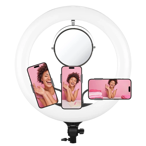 M45-60W-B | Ringlamp met spiegel | Ringlamp met standaard | Set met voeding en 60W ring