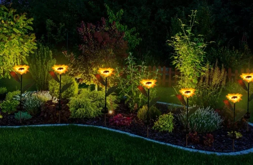 FLD-21-GALBEN | Lampa solara de gradina LED Floarea soarelui | 68 cm, 600 mAh