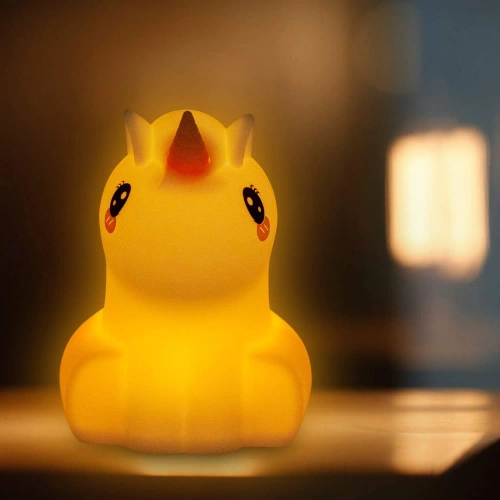 Lumină de noapte LED din silicon cu unicorn | Lampă portabilă pentru copii cu 9 culori de lumină | Lampă reîncărcabilă USB | JL-219