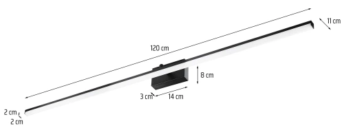 MIR-120CM | Applique au dessus du miroir | Éclairage de salle de bains | Une lampe, une lampe au dessus du tableau