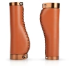 Ergonomic Bicycle Grips | Stylish PU Leather Bike Handles | PUBT-G211A-BR
