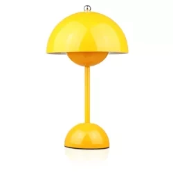 HJA27-1-AMARELO | Candeeiro de mesa elegante | Lâmpada noturna sem fio com três cores de iluminação