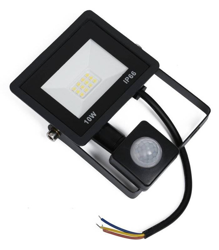 BLS-10W-Preto | Projector LED 10W com sensor de movimento e crepuscular | 950lm | 220 V