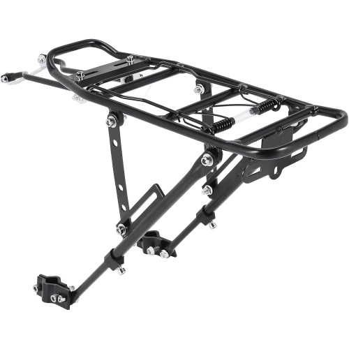 Fahrrad-Gepäckträger hinten mit Federklappe | Aluminium, verstellbar, bis 27 kg Tragkraft | BIK-ZJ667