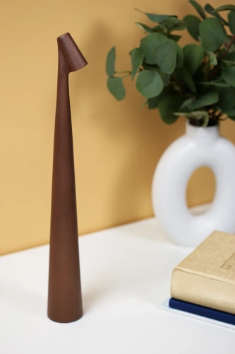 HMS-455-MARRON | Lampe de table | Lampe de nuit sans fil avec batterie intégrée | Lampe avec commande tactile