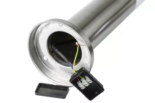 LLR-45CM | Lampada da giardino in piedi, palo tondo per lampadina E27 | Alimentazione 230V, acciaio inox | acciaio inossidabile, 45 cm