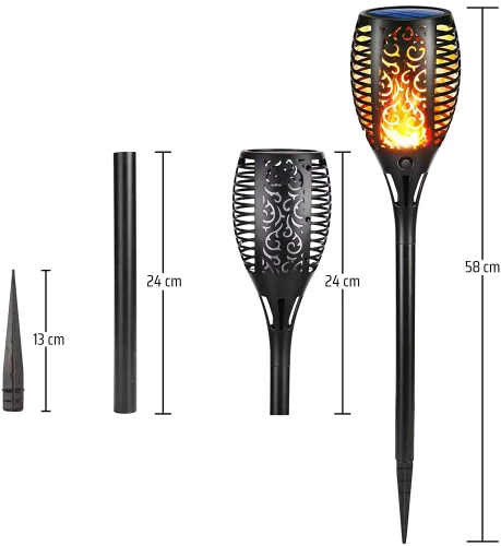 HYD-33LED | Saulės LED žibintuvėlis | Lempa 58 cm | 33 SMD 2835 šviesos diodai