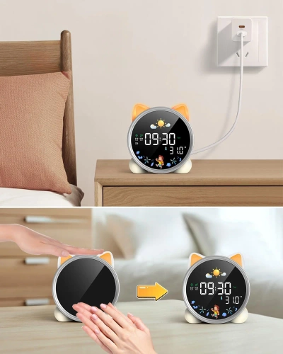 SG-7-W | Ceas deşteptător cu lumină LED | Privește cu un cronometru