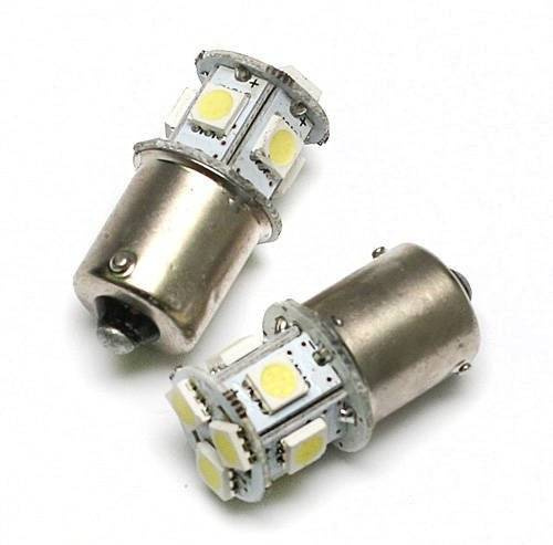 Autó LED izzó BA15S 8 SMD 5050