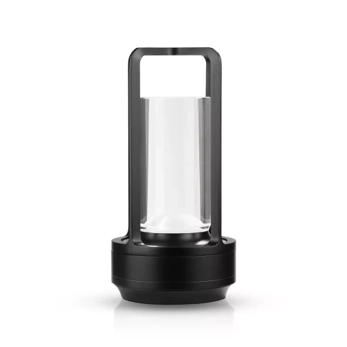 LED-Tischleuchte für Camping | integrierter Akku 2.000 mAh, Touch-Bedienfeld, 3 Lichtfarben, dimmbar | schwarz | HJA27