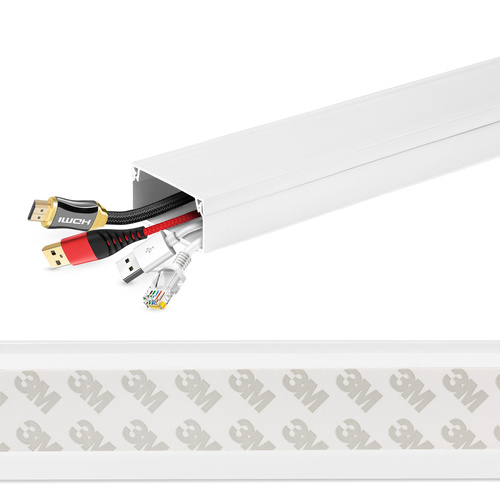 ZXC-20-2M | Tira de máscara para cabos RTV, canal a cabo, moldura de máscara | Fita adesiva 3M | 2 metros, 40x20mm, branco