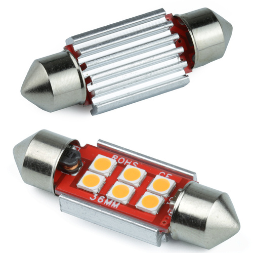 Lâmpada LED para carro C5W 4 SMD 3535 CAN BUS laranja