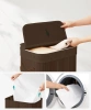 UYL-80L-DABR | Panier à linge marron | Conteneur de jouets en bambou | Panier à vêtements en bois | Panier à linge à un compartiment pour la salle de bain