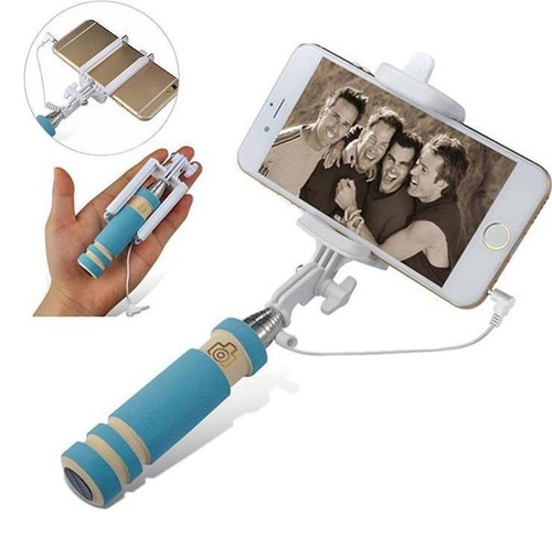 Selfie-Stick teleskopisch für Smartphone mit 3,5 mm Klinkenkabel zur Fernauslösung des Auslösers | Z-08