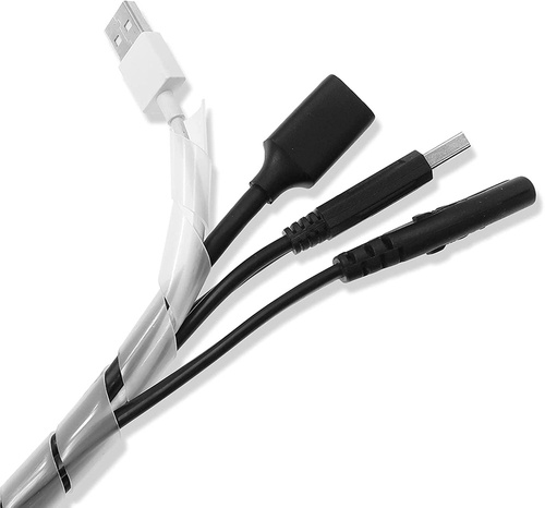 CRG-001-10M | Organizzatore, copertura, treccia per cavi e fili | bianco 20mm