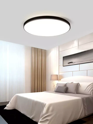 RLB-C30W-B | Zwarte, ronde LED plafondlamp 24W | Niet-knipperend CCD-opbouwpaneel