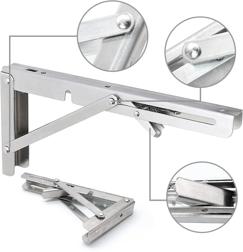 FB-A20CM-ARGENT| Support d'étagère | Supports d'étagère pliants | Supports pliables pour étagères et comptoirs