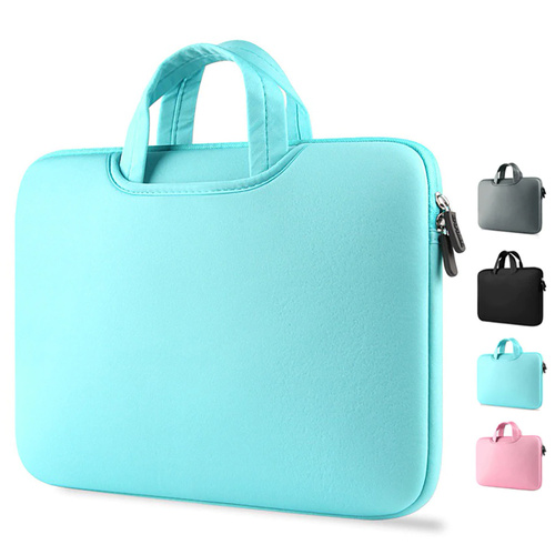 Neopren-Laptoptasche | 15,6 Zoll, Tragegriffe, zwei Seitentaschen | blau | BR04