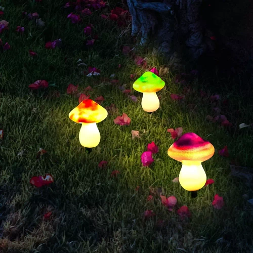 FLD-19-W | Zahradní solární lampa LED Mushrooms 3 ks | 22 cm, 600 mAh