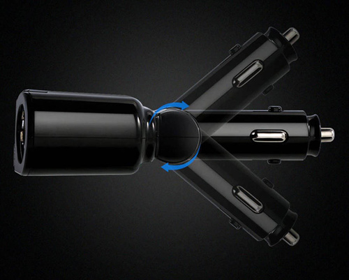 C10 | Cigarettænderstiksplitter med 2 USB 3.1A-porte | voltmeter