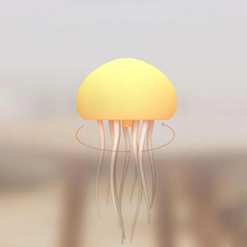 Veilleuse méduse LED RGB avec mouvement des tentacules et capteur sonore | lampe décorative relaxante USB-C 1.000 mAh | JF-125-TSP