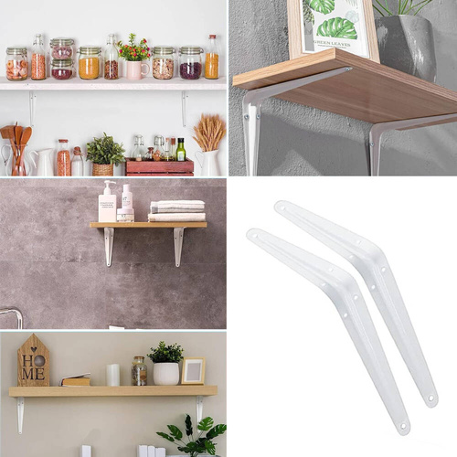 ZJ-2-SILVER | Shelf holder | Steel shelf brackets | Set of white bookends |