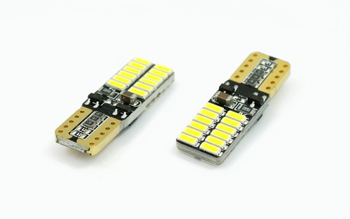 Autó LED izzó W5W T10 24 SMD 4014 CAN BUS Kétoldalas