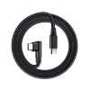 PD-F60W-1M-B | GSM kábel | Uhlový kábel USB-C | Kábel s 90-stupňovou zástrčkou. | Rýchle nabíjanie DODÁVANIE ENERGIE | Kábel na prenos dát