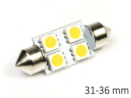 Автомобільна світлодіодна лампочка C5W 4 SMD 5050 WARM