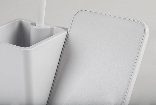 Lampă de birou LED inteligentă cu încărcare wireless Qi | Lampă de birou 3 în 1 cu organizator și încărcător | Lampă de studiu modernă cu organizator | MD-K5-15W