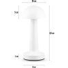 HJA11-WIT | Draadloze tafellamp | Aanraakgevoelige nachtlamp met instelbare lichtkleur | USB PADDESTOEL-lamp