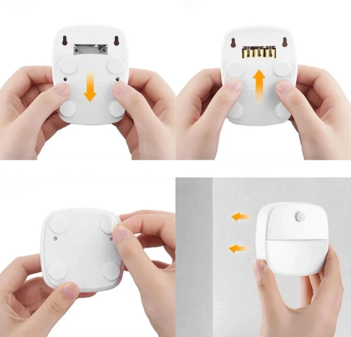 C4907-BRANCO | Luz noturna sem fio | Candeeiro com sensor crepuscular e sensor de movimento | Iluminação de escadas alimentada por bateria