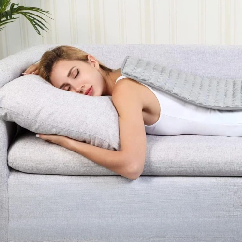 Coussin chauffant électrique pour le dos, muscles et articulations | 30 x 60 cm | gris | HPD-3060-Grey