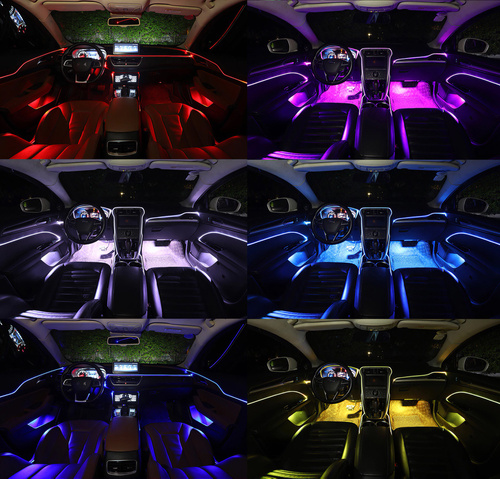 Okolní světlo LED RGB vlákno | Podpora aplikací | 6 v 1 | 8 metrů