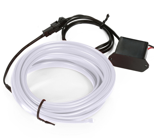 El Wire Set Koud Wit 1M - Omgevingslicht EL Wire glasvezel met een aparte 12V omvormer