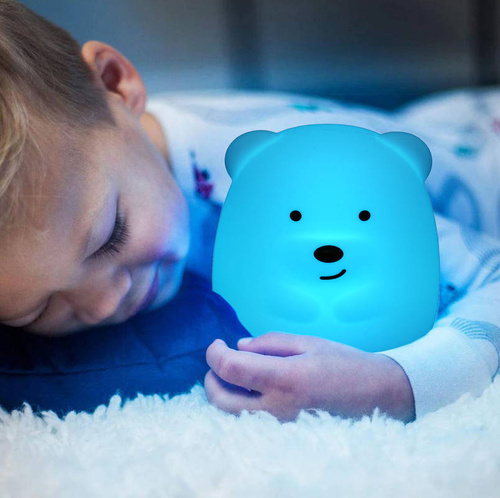 NL-04 | Silikoninė RGB LED lempa vaikams | Teddy Bear Bear LED | IR nuotolinio valdymo pultas