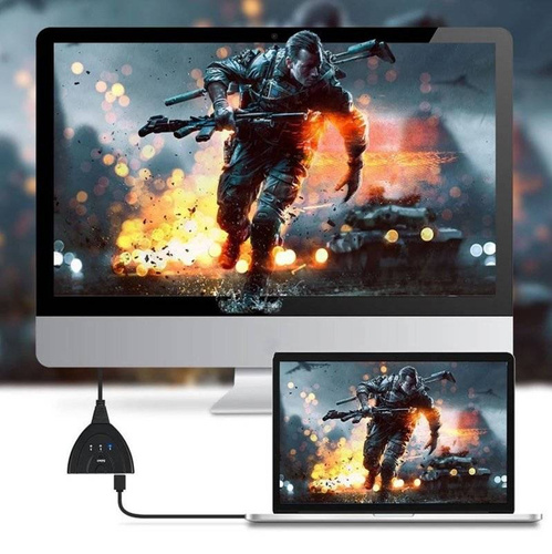 HPS-3P | 4K 3D HDMI-splitter | 3 IN-poorten | 0,5M HDMI-kabel