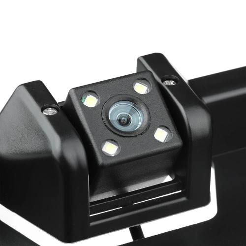 Moldura para placa de carro com câmera de ré e sensores de estacionamento - 3 em 1 | Moldura para câmera de ré com sensores - grande angular, LED, à prova d'água IP67