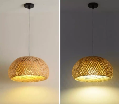Přírodní bambusová lampa | BOHO pletené | 38 cm