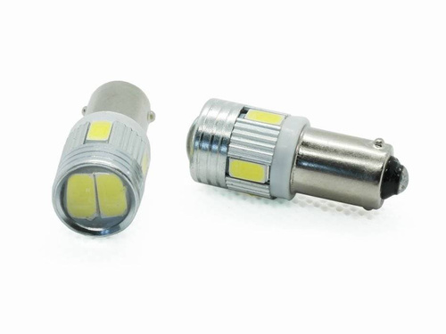 Car LED bulb BA9S 6 SMD 5630 with lens