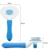 PSC-195-AZUL | Escova para escovar pelos de cães e gatos | Escova autolimpante para cuidar de animais de estimação