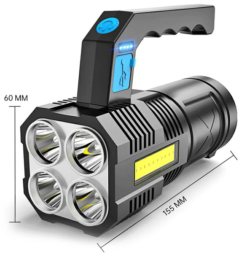 TL-2056 | Multifunctional LED searchlight flashlight with built-in rechargeable battery | 1000lm, 4 lighting modes, up to 8h