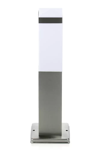 LLF-45CM | Stojací zahradní lampa, čtvercový sloupek pro žárovku E27 | Napájení 230V, nerez | nerezová ocel, 45 cm
