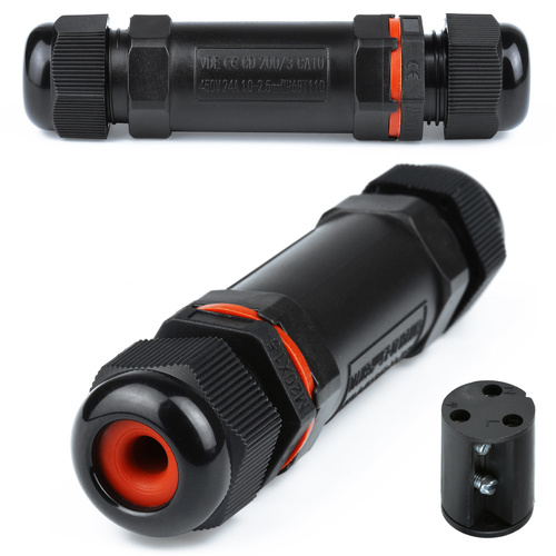 XY20 | Hermetisk stik, snoet kabelsamling | 3x 1,0-2,5 mm², 450V, 24A, IP68